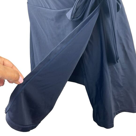 J. Crew Halter Wrap Swim Dress Size 6 Navy Blue Swimsuit - Picture 5 of 12